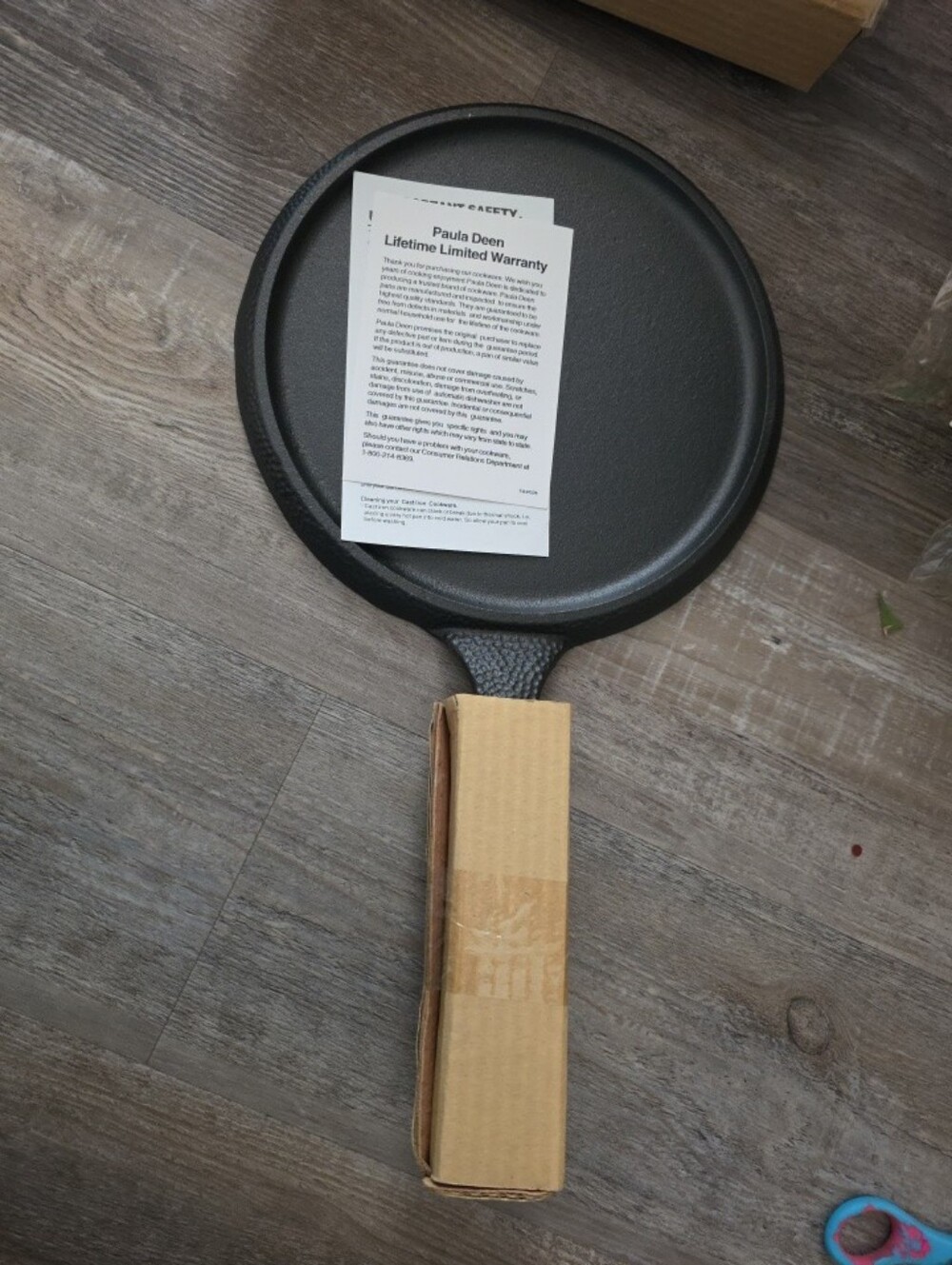New Paula Deen Black Flat Cast Iron Skillet - Black